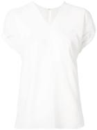 Ballsey Short-sleeve Shift Blouse - White