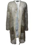 Salvatore Santoro Perforated Midi Coat, Women's, Size: 44, Green, Leather