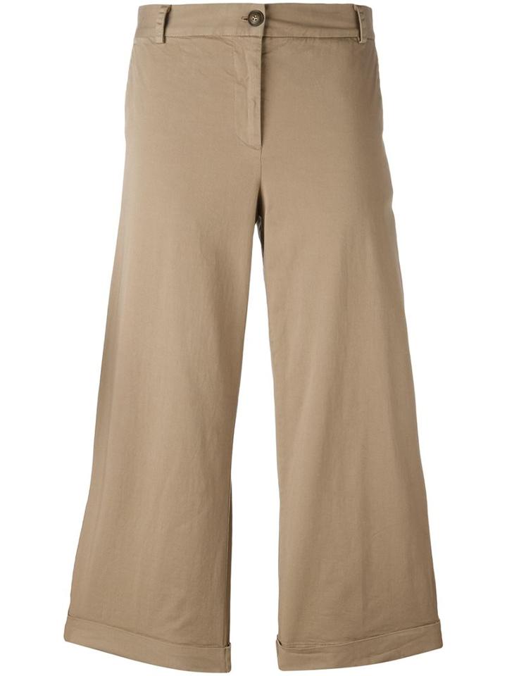 Erika Cavallini Flared Culottes, Women's, Size: 42, Nude/neutrals, Cotton/spandex/elastane