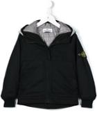 Stone Island Kids Hooded Jacket, Kids Unisex, Size: 12 Yrs, Blue, Polyamide/polyester/wool