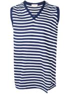 Maison Flaneur Striped Sleeveless Pullover - Blue
