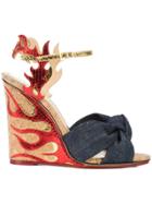 Charlotte Olympia Flame Wedge Sandals - Blue