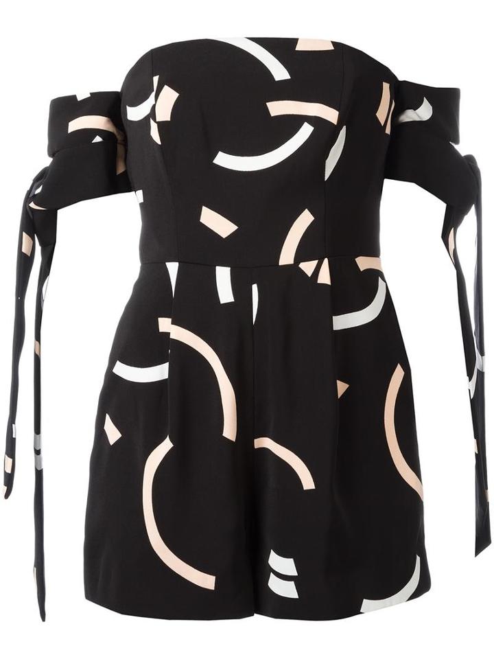 C/meo Strappy Sleeves Playsuit, Women's, Size: Small, Black, Polyester