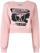 Moschino Cropped Logo Sweatshirt - Pink & Purple
