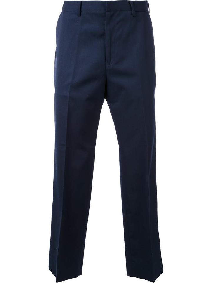 En Route Straight Cropped Trousers, Men's, Size: 1, Blue, Wool