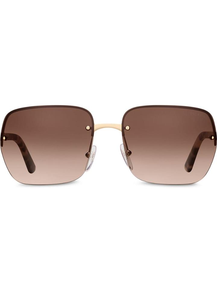 Prada Square Frame Sunglasses - F06s1 Gradient Sienna Lenses