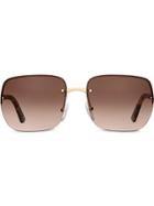 Prada Square Frame Sunglasses - F06s1 Gradient Sienna Lenses