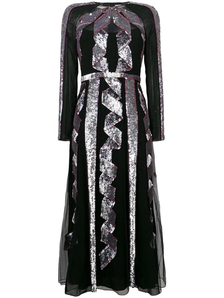 Temperley London Sequin Embellished Midi Dress - Black