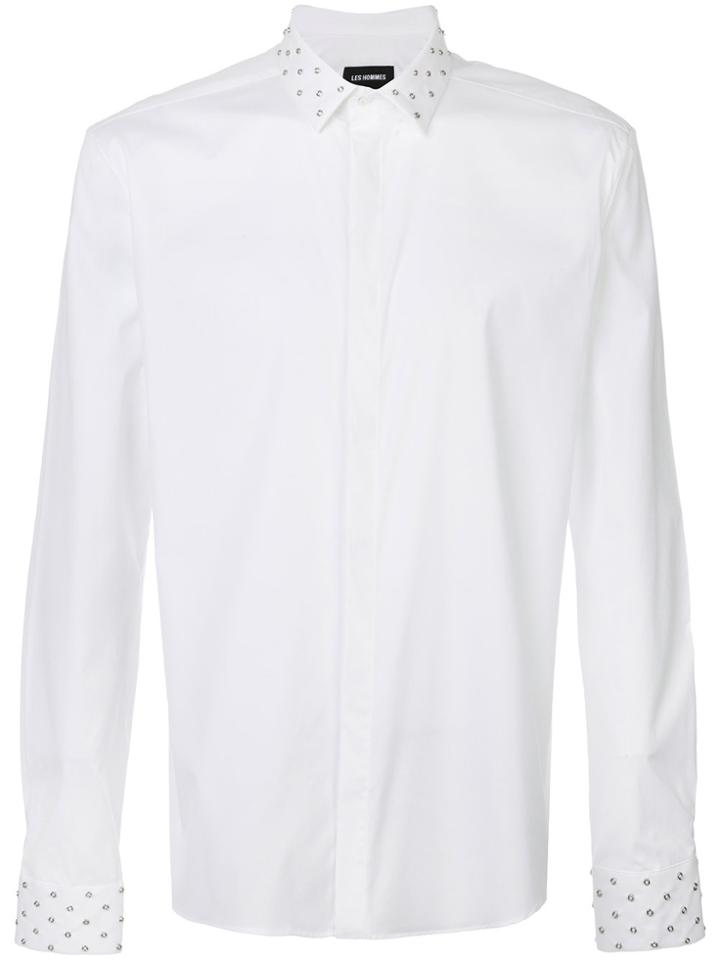 Les Hommes Rivet Trim Shirt - White