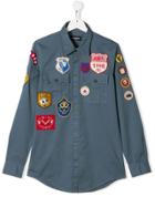 Dsquared2 Kids Patchwork Fitted Shirt - Blue