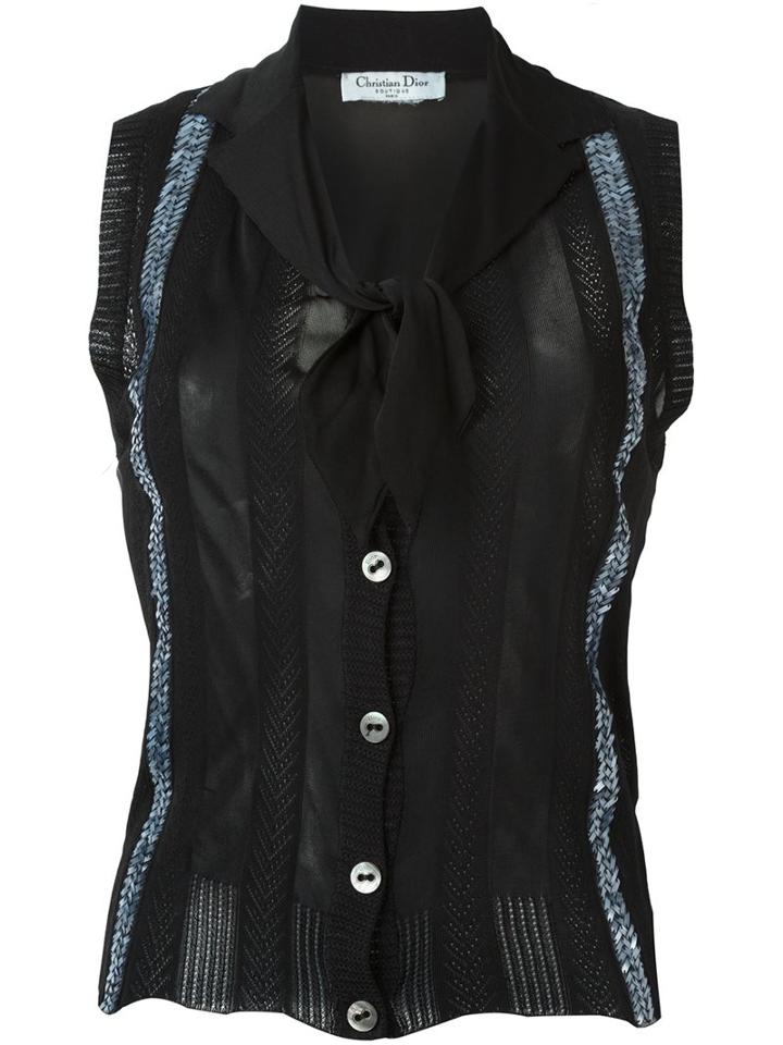 Christian Dior Vintage Embellished Trim Top