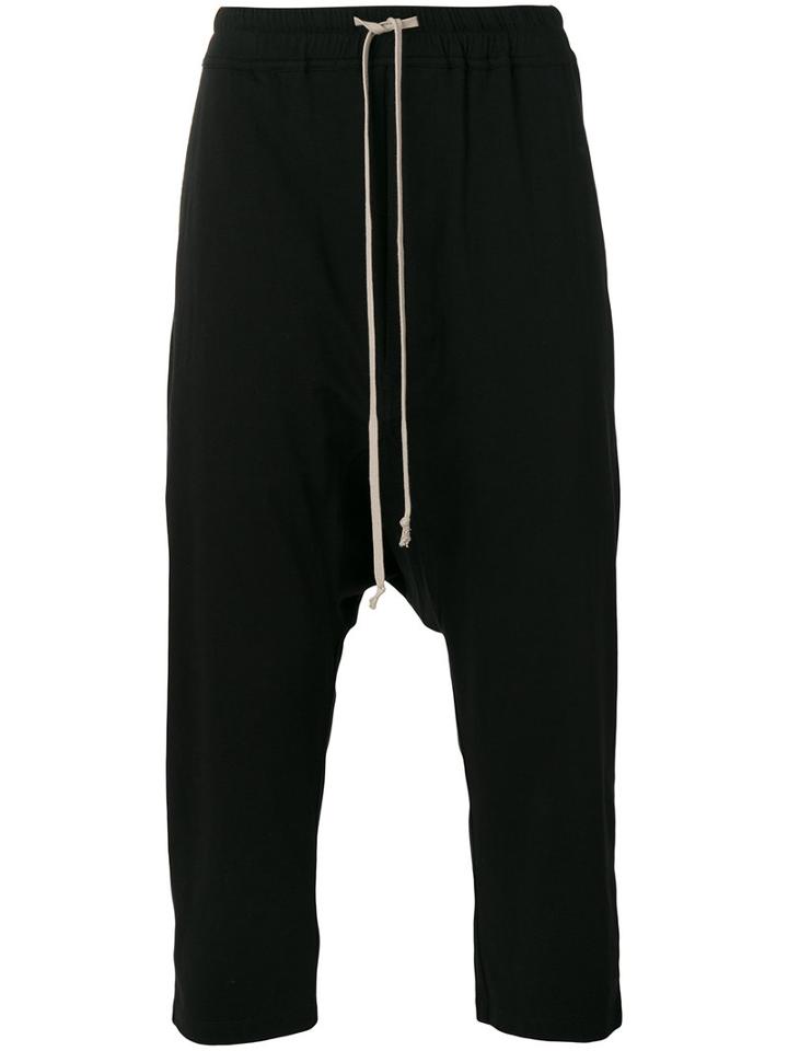 Rick Owens Drkshdw Cropped Slouch Trousers, Men's, Size: Medium, Black, Cotton