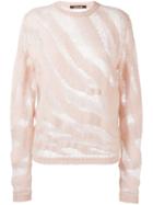 Roberto Cavalli 'animalier' Sweater, Women's, Size: 38, Pink/purple, Polyester/mohair/wool