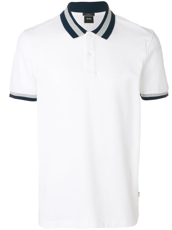 Boss Hugo Boss Stripe Detail Polo T-shirt - White
