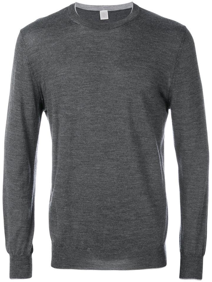 Eleventy - Round Neck Sweatshirt - Men - Silk/merino - Xl, Grey, Silk/merino