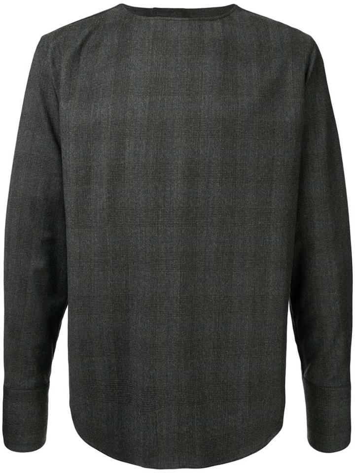 Wooyoungmi Oversized Collarless Shirt - Grey