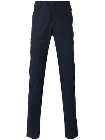 Pt01 Printed Crosses Skinny Trousers - Blue