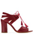 Sarah Chofakian Panelled Sandals - Red
