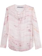 Raquel Allegra Henley Blouse, Women's, Size: 1, Pink/purple, Silk