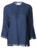 Dosa Tassel Kurta Top, Women's, Size: 4, Blue, Organic Cotton