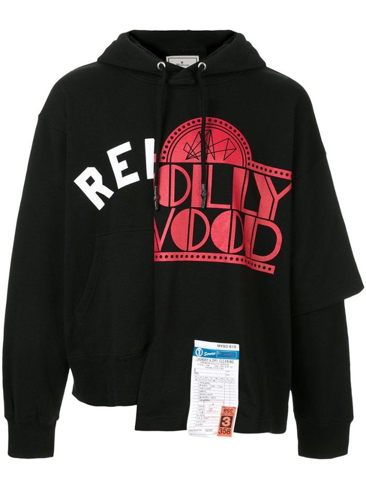 Maison Mihara Yasuhiro Combined Print Hoodie - Black
