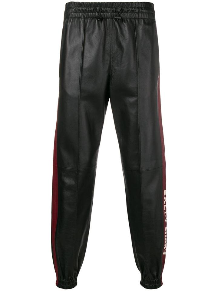 Bally Leather Track Pants - Black
