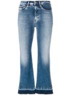 Ck Jeans High Rise Cropped Flared Jeans - Blue
