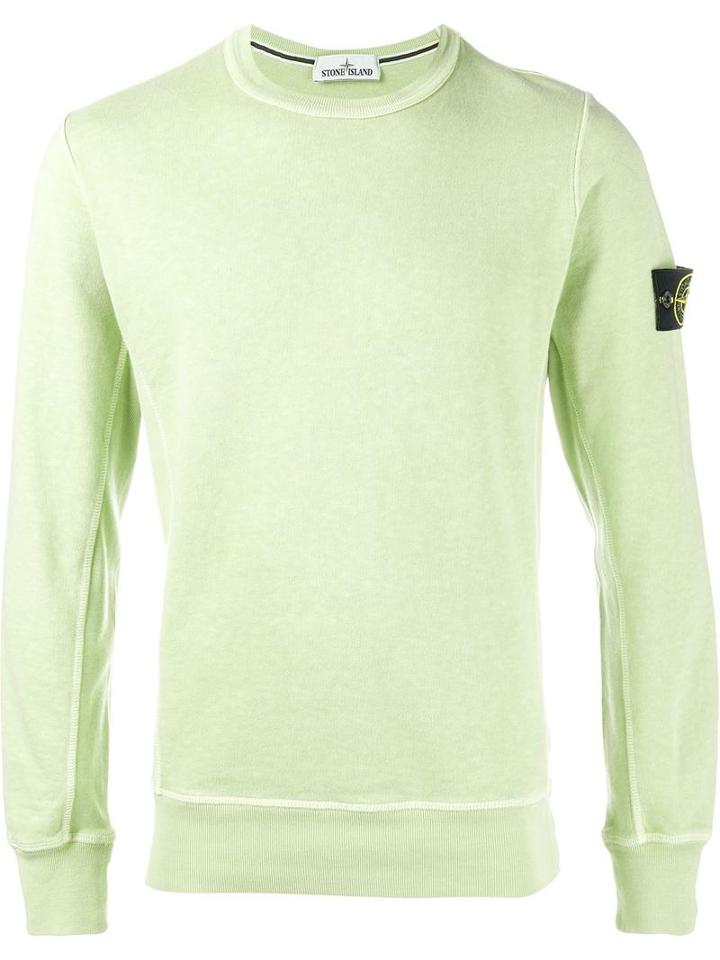 Stone Island Crew Neck Sweatshirt, Men's, Size: Medium, Green, Cotton