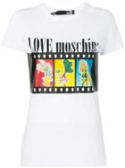 Love Moschino Logo Cartoon Print T-shirt - White