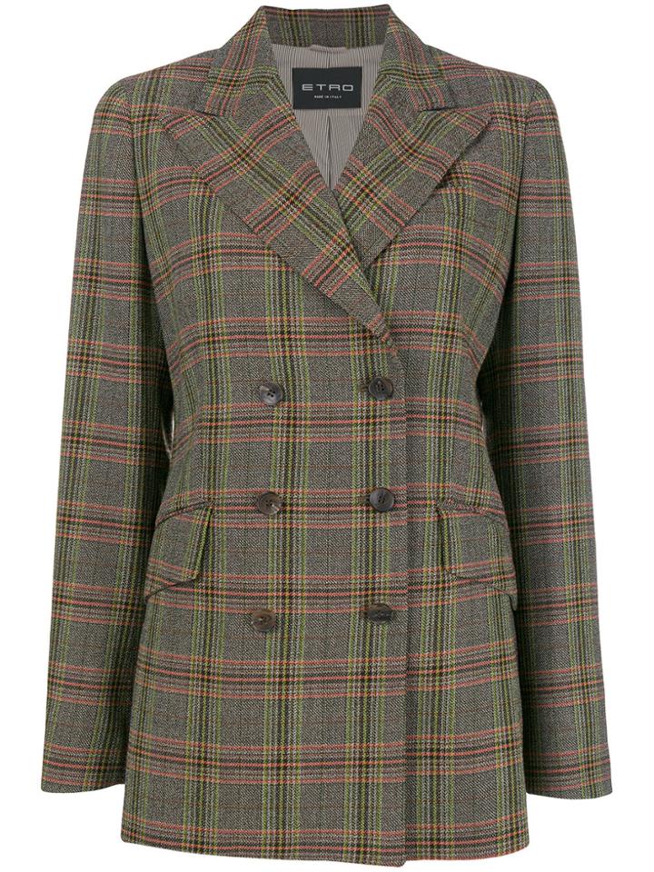 Etro Checked Jacket - Brown