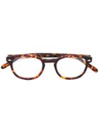Lesca '711' Tortoiseshell Glasses - Brown