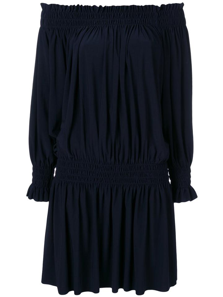 Norma Kamali - Peasant Dress - Women - Polyester/spandex/elastane - Xs, Blue, Polyester/spandex/elastane