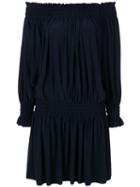Norma Kamali - Peasant Dress - Women - Polyester/spandex/elastane - Xs, Blue, Polyester/spandex/elastane
