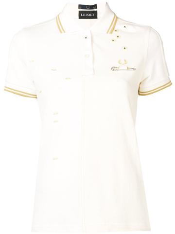 Le Kilt Button Detail Polo Top - White