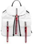 Prada Studded Detail Backpack - White