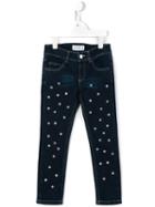 Simonetta Embellished Square Detail Jeans, Girl's, Size: 7 Yrs, Blue