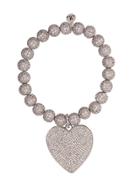 Lord And Lord Designs Embellished Heart Pendant Bracelet - Silver