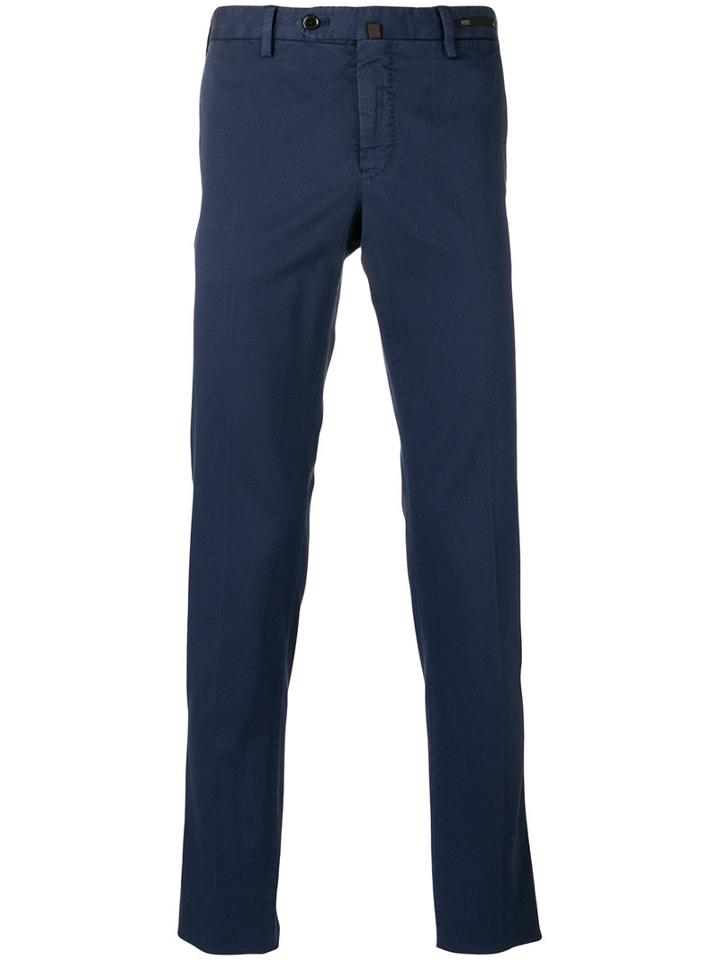 Pt01 Slim Fit Chino Trousers, Men's, Size: 52, Blue, Cotton/spandex/elastane