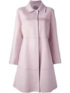 Alberta Ferretti Panelled Coat, Women's, Size: 42, Pink/purple, Cashmere