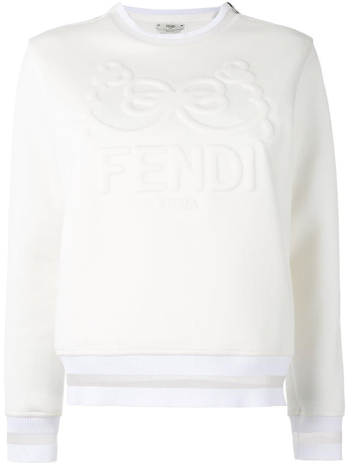 Fendi - Embroidered Sweatshirt - Women - Silk/nylon/polyamide/cotton - 38, Nude/neutrals, Silk/nylon/polyamide/cotton