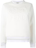 Fendi - Embroidered Sweatshirt - Women - Silk/nylon/polyamide/cotton - 38, Nude/neutrals, Silk/nylon/polyamide/cotton
