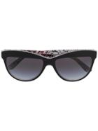Burberry Eyewear Printed Cat-eye Sunglasses - Black