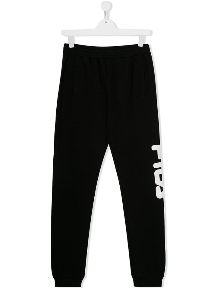 Fila Kids Teen Logo Printed Track Pants - Black