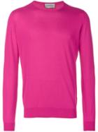 John Smedley - Crew Neck Jumper - Men - Cotton - S, Pink/purple, Cotton