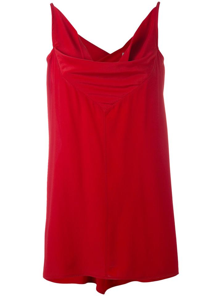 Rick Owens - Naska Tank Top - Women - Silk/acetate - 44, Red, Silk/acetate