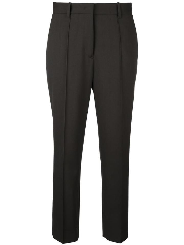 Jil Sander Tailored Cropped Trousers, Women's, Size: 42, Green, Cotton/polyester/spandex/elastane/virgin Wool