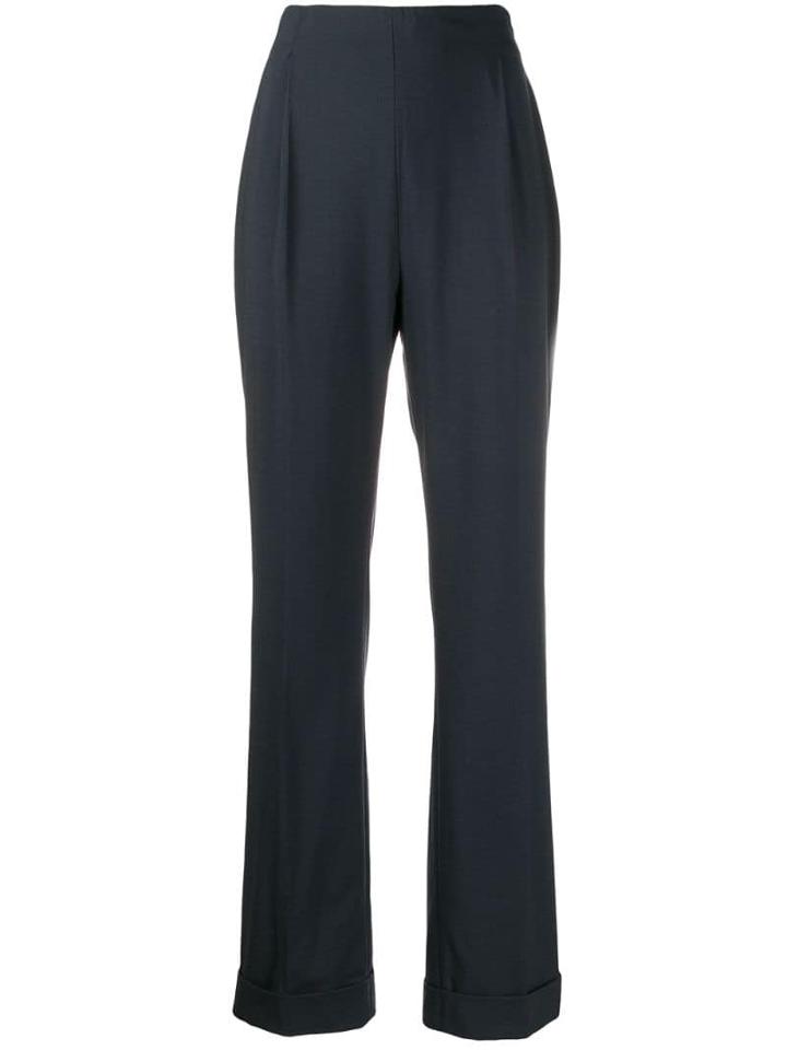 Romeo Gigli Pre-owned 1998 High Rise Straight Trousers - Blue