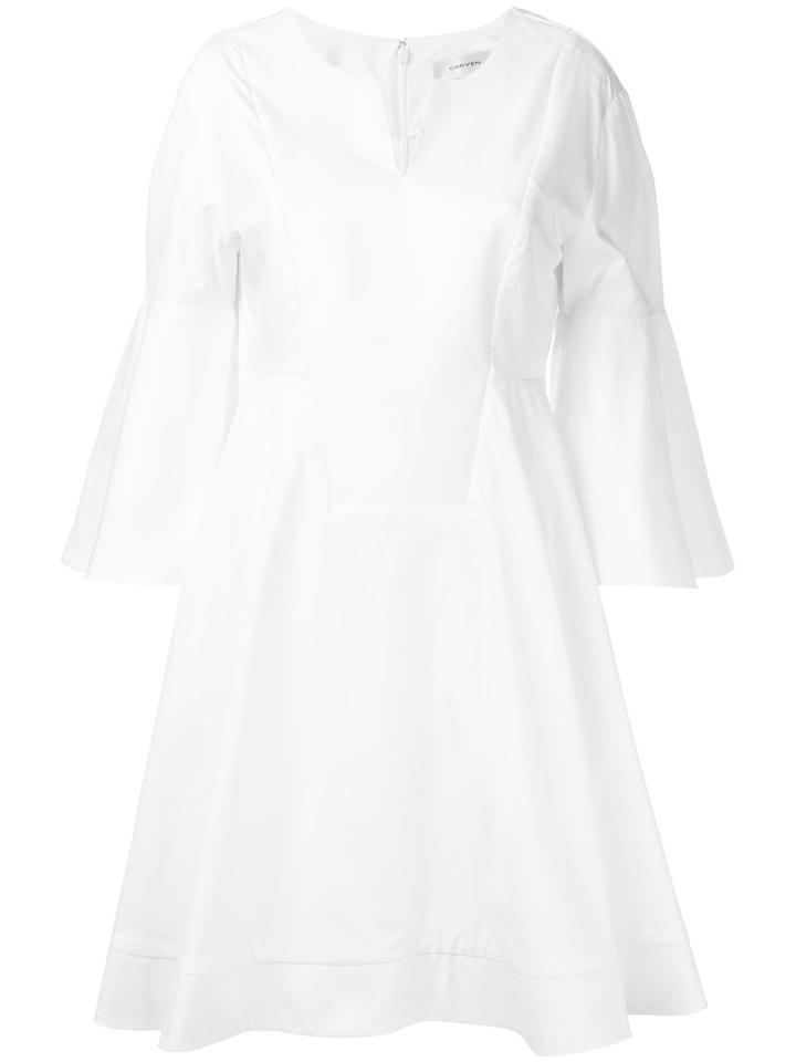 Carven Flared Dress, Women's, Size: 34, White, Cotton