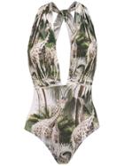 Adriana Degreas Deep V-neck Swimsuit - Green