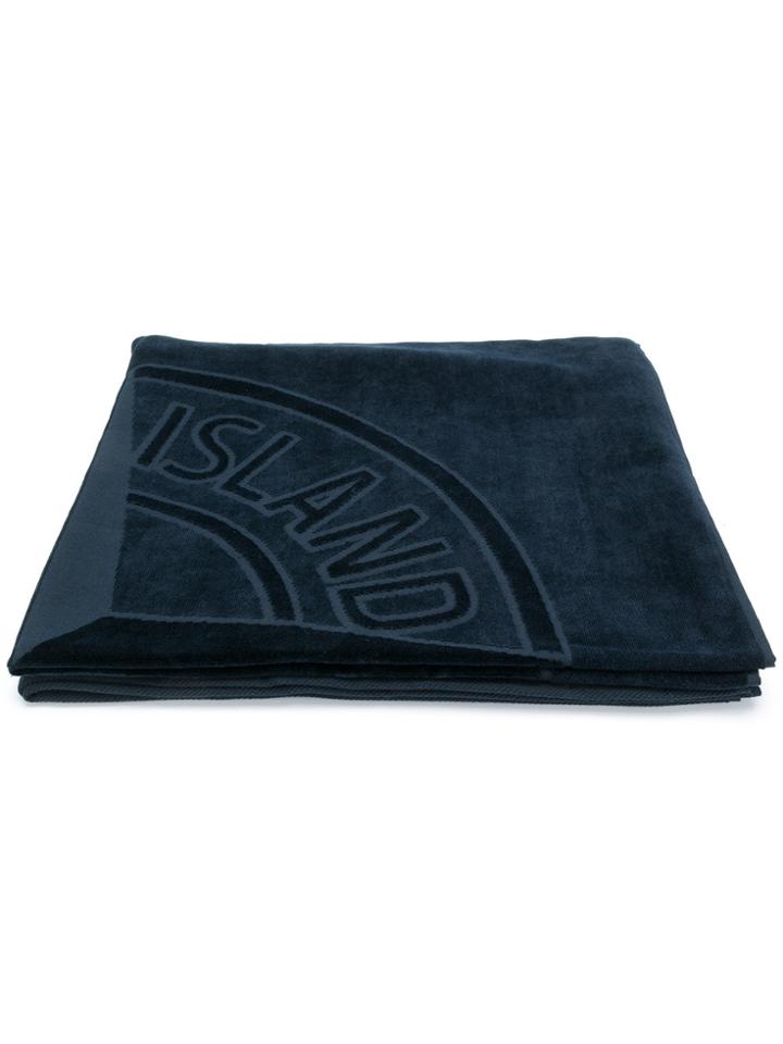 Stone Island Logo Beach Towel - Blue